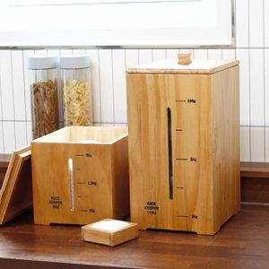 [올리오]심플 원목 투명창 쌀통 보관함 5kg