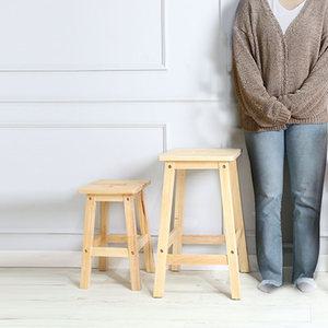 생활애 원목 사각 스툴 소형/화장대 홈바 보조 의자 좋은세상협동조합