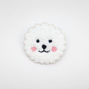 뽀글이 비숑프리제 자수 와펜 리폼 가방 뱃지 브로치