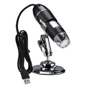 전자현미경1600X HD 디지털 USB 현미경 휴대용 인터페이스 전자 브래킷 포함 8 led