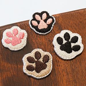 고양이 발바닥 젤리 자수 패치 와펜 브로치