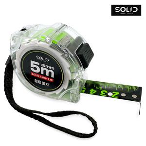 솔리드 형광 줄자 5m 측정 방수 5mX25mm 휴대용 투명 측정줄자