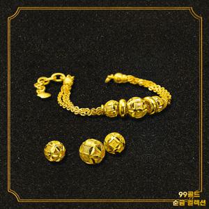 153골드 [최신]24K 순금 3공 H컷팅팔찌 5돈 18.75g 팔찌.