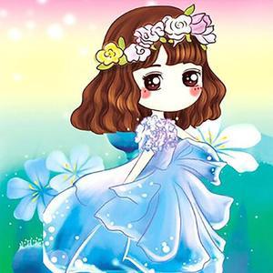 [OFM775RS]러블리 걸 D 보석십자수 액자세트 20x20