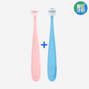 월드크린 360도 실리콘 애견 칫솔 2p 치석 제거 닦기