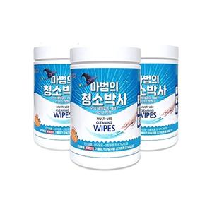 유한그린텍 마법의 청소박사 150매 X 3통 기름때 주방 세정티슈 캡형
