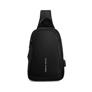 [기타][마크라이든] 남성 여성 직장인 학생 USB 충전 멀티 포켓 슬링백 웨이스트백 힙색 B_K246