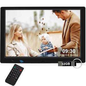 32GB USB 플래시 드라이브가 장착된 10.1인치 디지털 액자, KECAG 1920x1080 HD IPS 화면 모션 센서, 비디오, 음악, SD 카드 또는 USB를 통한 순간 공유, 리모컨 포함