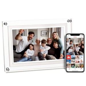 10.1인치 WiFi 디지털 액자, 스마트 전자 액자 1280x800 HD IPS 터치스크린, 32GB 메모리, 자동 회전, 인스턴트 사진 /동영상 어디서나 공유 Framo APP