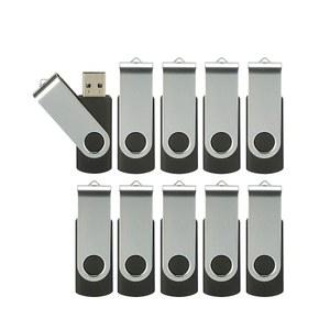 4GB 플래시 드라이브 10팩, 알리헬란 USB 2.0 엄지 벌크 스위블 메모리 스틱 4G 점프 Zip 펜 데이터 스토리지, 블랙