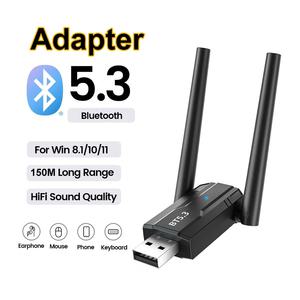 USB 블루투스 5.3 5.0 어댑터 PC 스피커용 오디오 리시버 송신기 무선 마우스 키보드 동글 150M