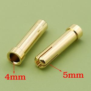 RC 드론 전원 배터리 모터 변환 커넥터 모델 비행기 케이블용 4mm-5mm 바나나 플러그 4mm 5mm 10 개