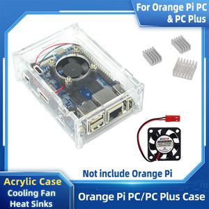 Orange Pi PC 아크릴 케이스 투명 쉘 박스 Plus 옵션 냉각 팬 방열판