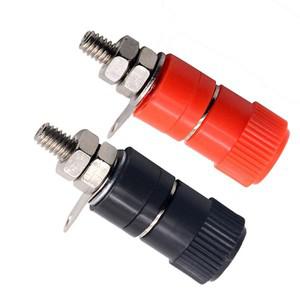 터미널 블록 JS-910B 앰프 터미널 커넥터 바인딩 포스트, 바나나 플러그 잭 마운트, 블랙 레드, 4mm, 로트