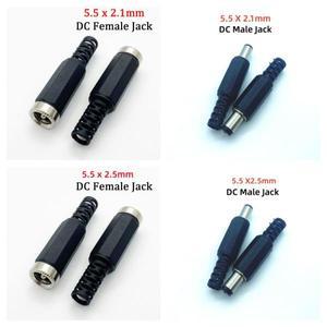 5Pair/5Pcs 5.5mmx2.1mm/2.5mm DC 커넥터 전원 버스 플러그 소켓 나사 너트 패널 dc5525