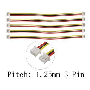 5/10/20/Pcs 피치 1.25mm 마이크로 JST 이중 암 와이어 커넥터 3 핀 잭 터미널 케이블 10cm/15cm/ 20cm