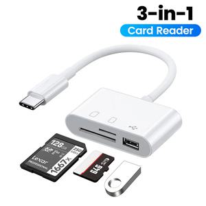 호환 USB C SD Card Reader for Phone Type 3 in 1 TF CF Adapter Camera Plug and Play
