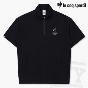 르꼬끄 루즈핏 백메쉬 반집업 반팔티 QP123LRS36 BLK