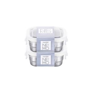 [스텐락] 본사 국내제조 네모 밀폐용기 3호(270ml) 2p세트