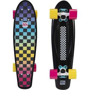 Redo Skateboard 스케이트보드 레트로 폴리 크루저 네온 체커
