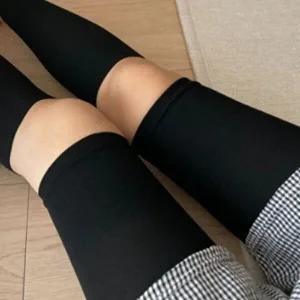 1쌍 블랙 허벅지 압박 스타킹 슬리브 밴드 보호대 레-WC974A0