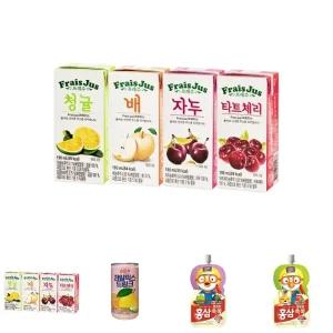 (일화 프레주 드링크 배 190mlx24팩) 일화 프레주 드링크 4종 190mlx24팩/청귤/배/자두/체리/음료수/음료/