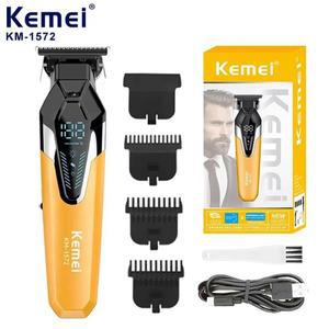 Kemei KM-1572 충전식 전기 헤어 클리퍼 전문 헤어 트리머 각인 헤어 커팅 머신