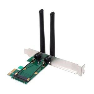 무선 카드 WIFI 미니 PCI E EXPRESS 어댑터 PC용 외부 안테나 2개 포함