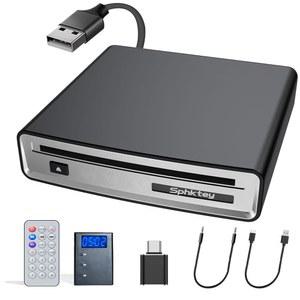 USB 포트/Aux 포트가 있는 차량용 CD 플레이어, 가정/자동차/노트북/데스크톱/TV/컴퓨터용 외장 휴대용 플레이어 - 플러그 앤 플레이 CD/DVD