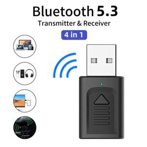 4 in1 Bluetooth 5.3 오디오 수신기 송신기 스테레오 USB 동글 3.5mm AUX RCA 무선 어댑터 (차량용 키트 TV