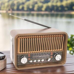BT 스피커와 휴대용 주방 라디오 침실 LED 카드 AM FM 지원 SW 거실 TF 손전등 레트로
