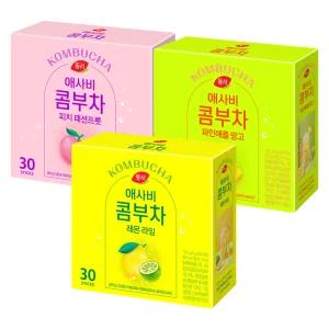 동서 애사비 콤부차 30T 3종(레몬라임+파인애플망고+피치패션프룻)