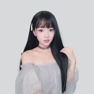 자연스러운 연출 생머리 긴머리 롱가발 여자가 모자 통가 코스프레 스러운 묶음 예쁜 여성 긴가