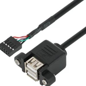 짧은 USB2.0판넬케이블 메인보드헤더연결선 브라켓 나사고정
