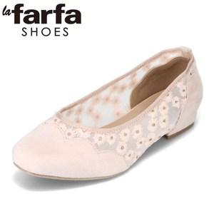 라파파 la farfa LF8402 여성 구두 신발 4E 상당 튤 커터 시어 소재 레이스 폭넓은 스퀘어 투 브랜드 핑크