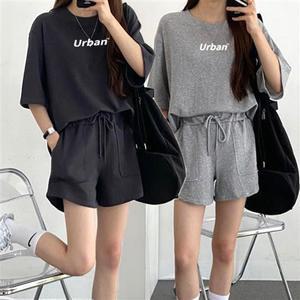 여름 여성 편한 캐주얼 반팔 반바지 트레이닝 세트