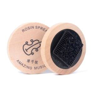 바이올린 보우 헤어 브러시 로진 스프레더 휴대용 목재 원형 바이올린 보우 테일 빗 도구 오래된 로진 제거
