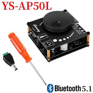 YS-AP50L 2.1 채널 서브우퍼 디지털 파워 앰프 보드 블루투스 5.1 스테레오 AUX USB 50W  12V 24V 3.5mm