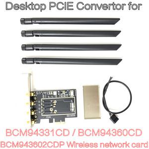 데스크톱 PCI-E PCIe 컨버터 변환기 어댑터 와이파이 원격 제어 카드용 WLAN 카드 BCM94331 BCM94360CD BCM