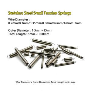 0.2mm 0.3mm 0.35mm 0.5mm 0.6mm 1mm 1.2mm 와이어 직경 1.5mm15mm OD 스테인레스 스틸 소형 인장 스프링 5