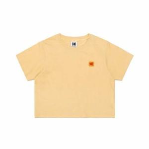 반팔라운드티 UQS K5222ERS34YLW 시그니처 로고 아스킨 반팔 티셔츠 우먼 YELLOW
