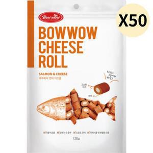 바우와우 강아지 노즈워크 칭찬 간식 연어 치즈롤 X50