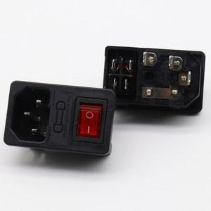 10A 퓨즈 포함! 레드 로커 스위치 융합 IEC 320 C14 인렛 전원 소켓 커넥터 플러그