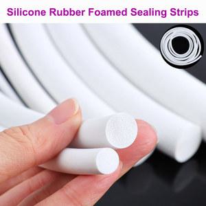 1/2/5m 흰색 실리콘 고무 스폰지 스트립 원형 직경 1 ~ 25mm 후원자 막대 씰 스트립 VMQ 발포 씰링 스트립