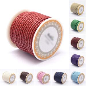 DIY 쥬얼리 제작 수공예 용품 소가죽 혼합 색상 헤드 레이어 3MM 4MM 5MM 6MM 꼰 가죽 코드 로프 스레드 1