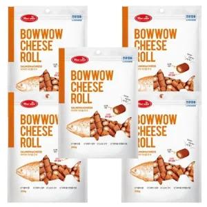 강아지 한입 간식 연어 치즈롤 200g 5P