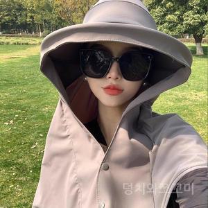 버킷 모자 여성 자외선 차단 큰 챙 사이클링