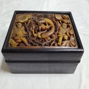 옥조각 고가구 함 길이18cm 무게666g 단초마을 골동품/앤틱/수집품