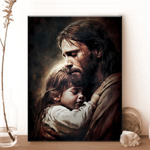 오로라데코덴 보석십자수 캔버스형 예수님과 안겨있는 아이 MK154 40x50cm