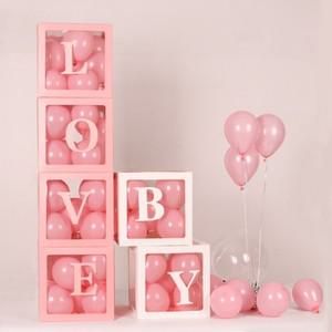투명 풍선 박스 4P LOVE/BABY 러브/베이비 여러가지 색상과 레터링 풍선을 넣어서 화려하게 깜짝박스